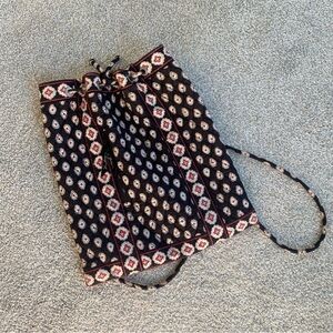 Vera Bradley Black and Red Paisley Drawstring Backpack